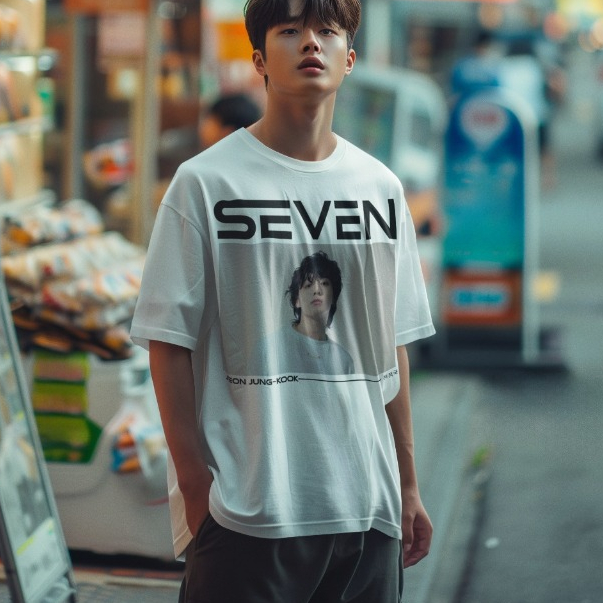 Camiseta Branca Bts Jeon Jung-kook Seven Jungkook Kpop Seven