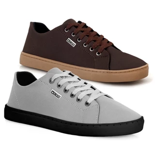 Kit de 2 Tênis casual masculino confortável dia a dia