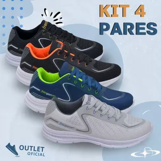 Kit 4 Pares Tênis Esportivos Masculino/Feminino para Academia e Esporte