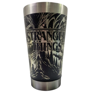 Copo Térmico Em Aço Inoxidável Com Tampa E Abridor 473ml Personalizado 360° Graus Netflix Série Stranger Things