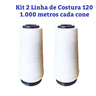 Kit 2 Linha De Costura 120 De 1.000 metros, Branco, Preto e Colorido em Oferta na Shopee