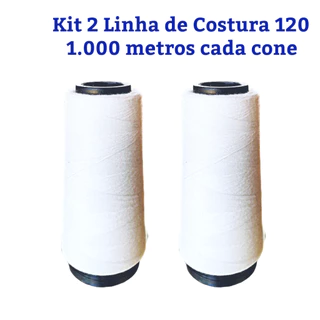 Kit 2 Linha De Costura 120 De 1.000 metros, Branco, Preto e Colorido em Oferta na Shopee