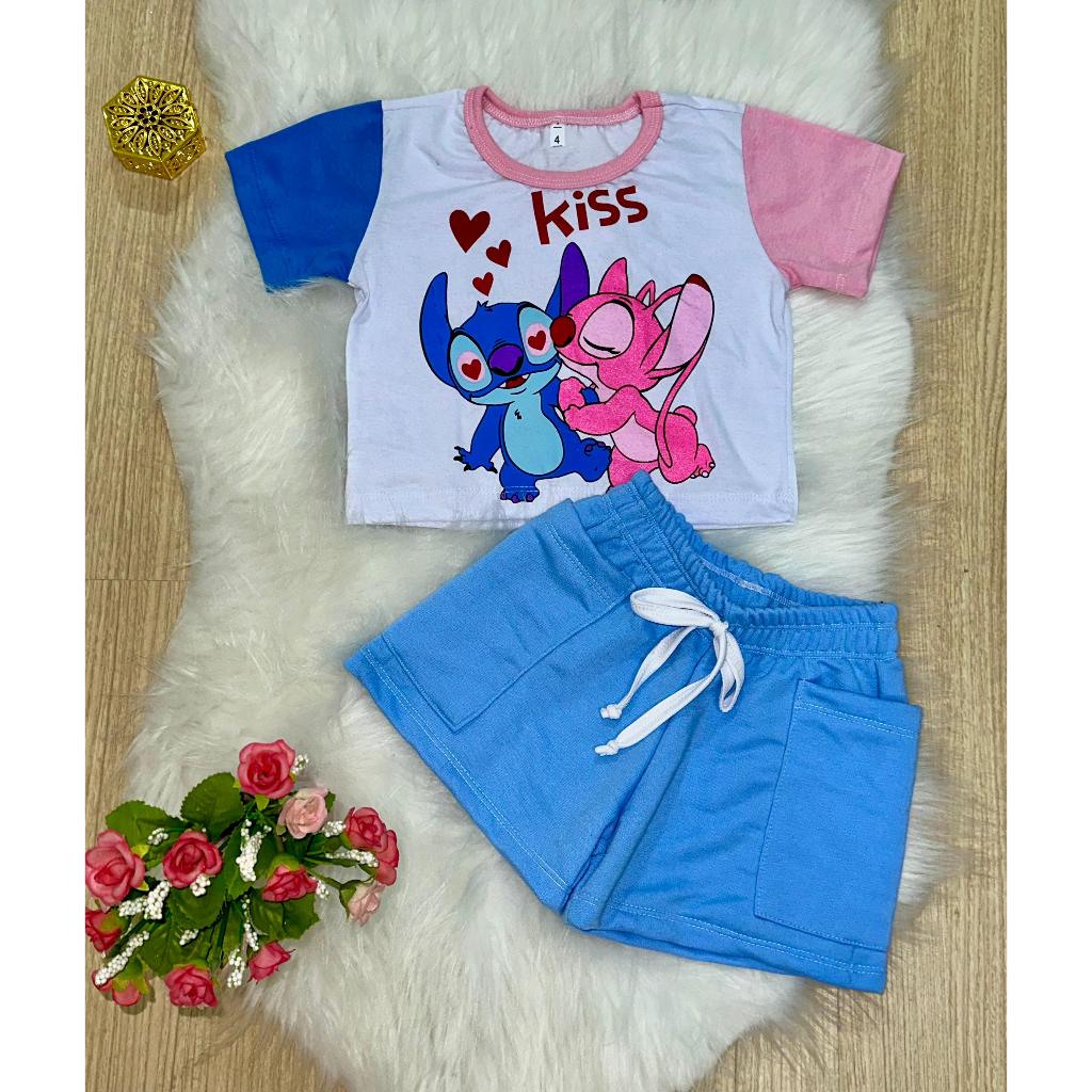 Roupa stitch menina infantil conjunto | Shopee Brasil