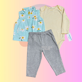 Kit Três Peças Carter's - Colete - Flores em Oferta na Shopee