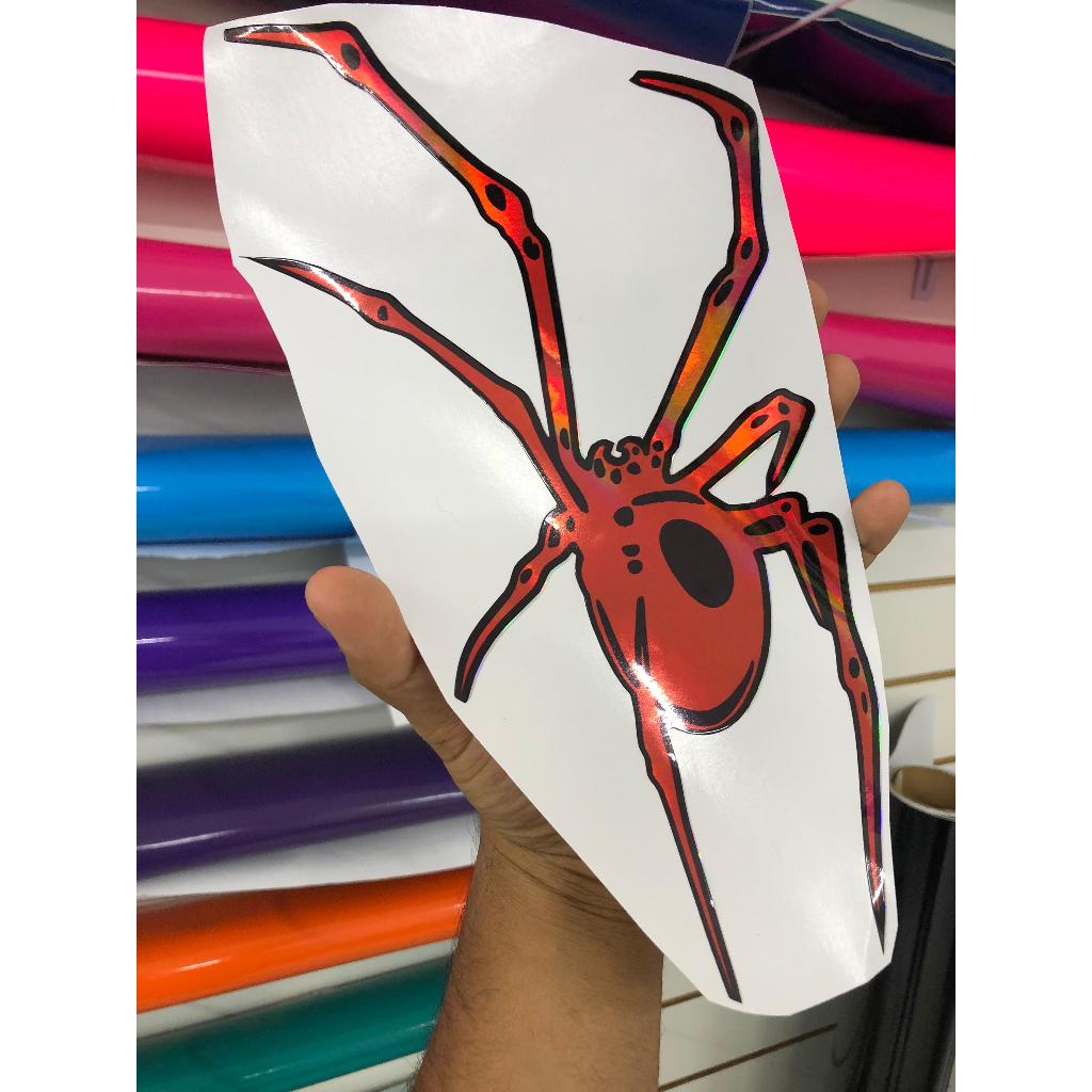 Adesivo aranha holografico vermelho de 25cm | Shopee Brasil