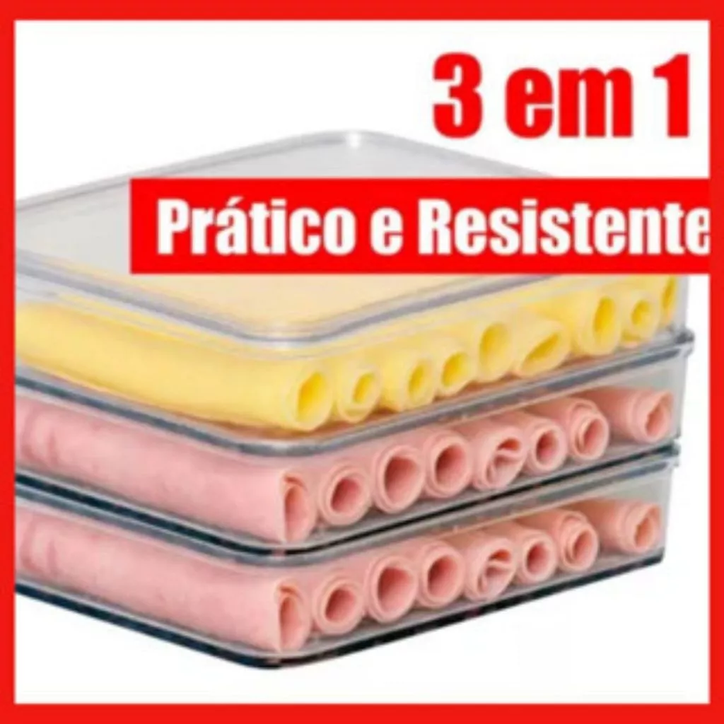 Porta frios triplo acrílico aberto