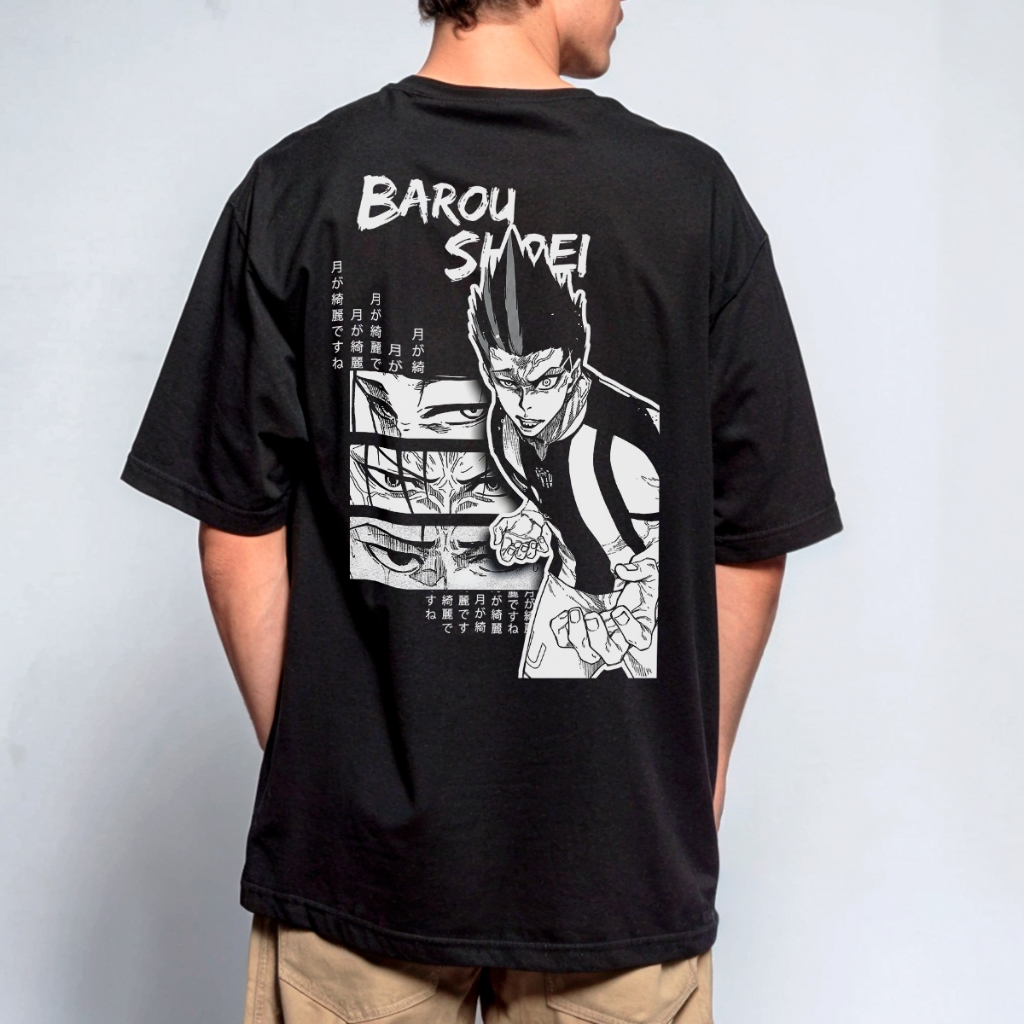 Camiseta Camisa Oversized Streetwear Algodão Blue Lock Barou Shoei
