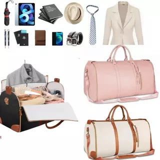 Bolsa De Viagem Couro Impermeável De Grande Capacidade Multifuncional Transporte Para Guarda Roupa Organizador