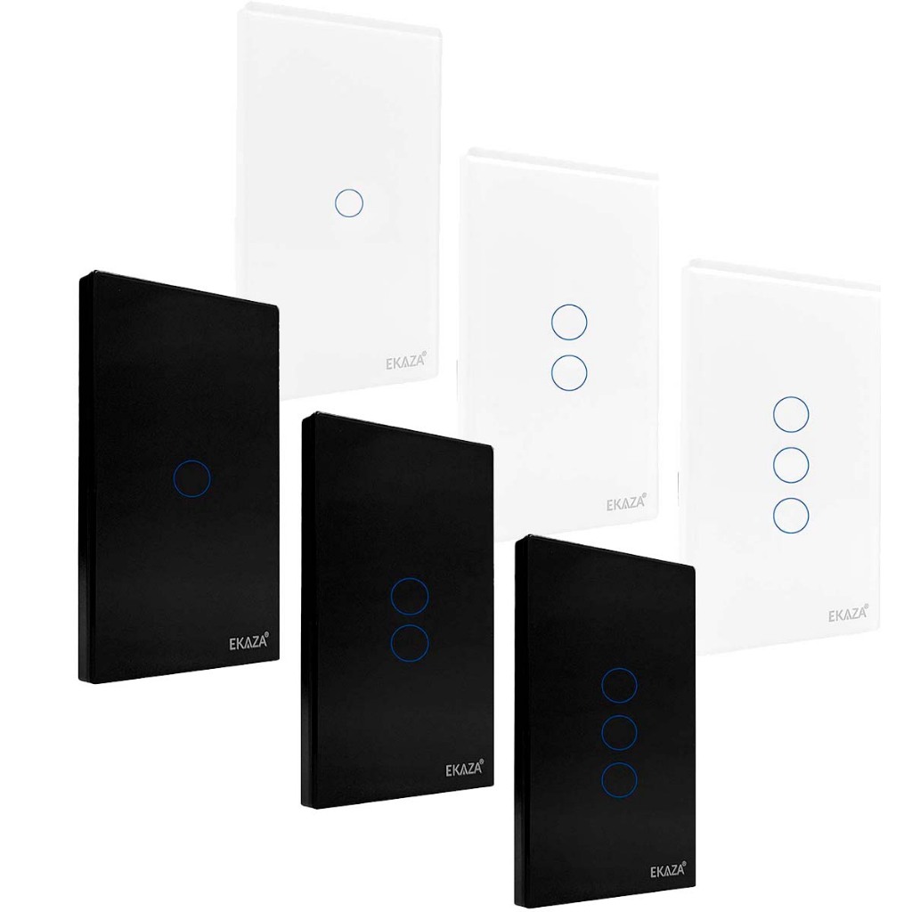 Interruptor Touch Inteligente EKAZA 1 2 ou 3 Botões Zigbee Automação Residencial Alexa Google