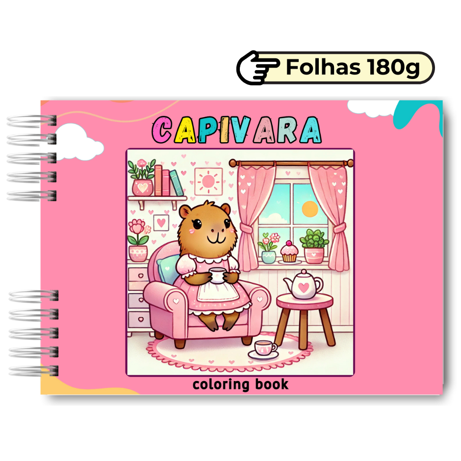 Desenho da Capivara Livro de Colorir 50 folhas de 180g | Shopee Brasil