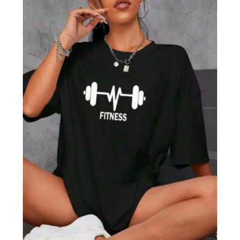 Camiseta Camisa Feminina Oversized Algodão Academia Treino | Shopee Brasil