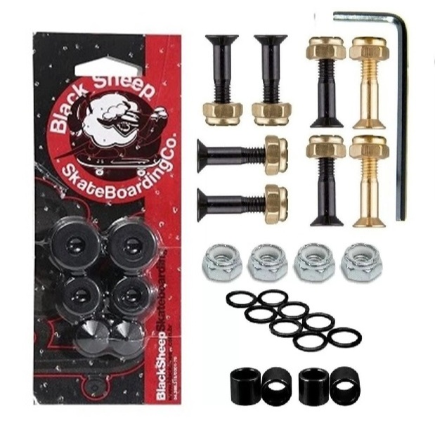 Amortecedor + Chupeta + Parafuso Base + Espaçador + Arruela + Porca Roda Skate Envio Imediato