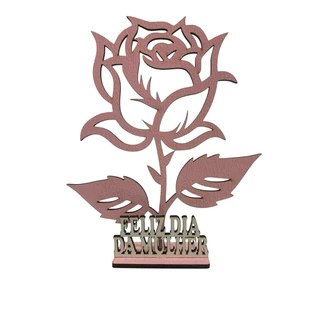10 Lembrancinha em mdf Flor rosa dia das mulheres em Oferta na Shopee