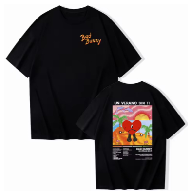 Camiseta Bad Bunny Adulto/Infantil Lançamento Camiseta Em Algodao