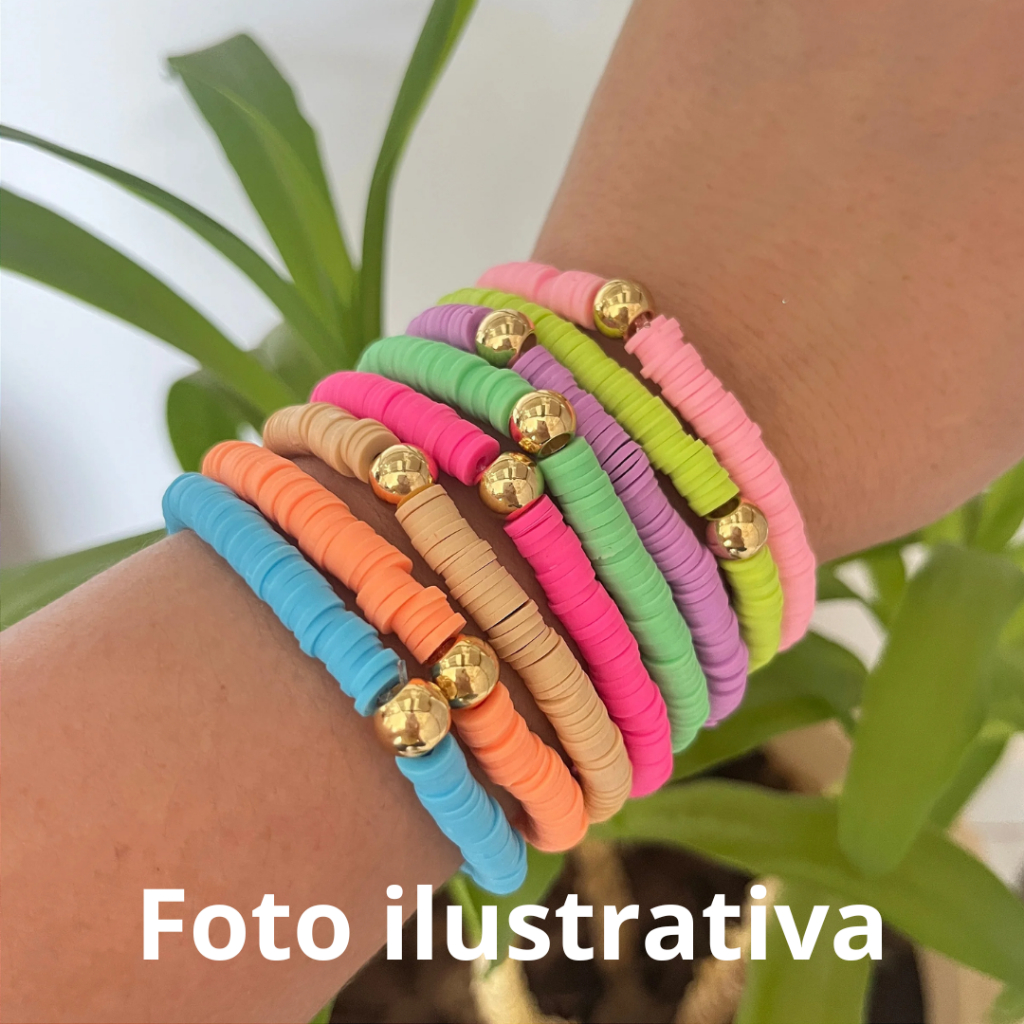 Disco de fimo 4mm / 6mm / 8mm disquinho entremeio Fio de 40cm DIY RWR ...
