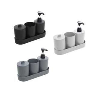 Kit para Banheiro Lavabo com Bandeja Saboneteira Liquida Porta Sabonete Escova em Oferta na Shopee