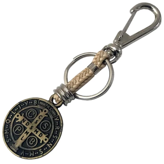 Chaveiro de Couro Cru São Bento Mosquetão Porta Chaves Chaveiro em Oferta na Shopee