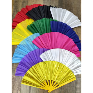 Leque Oriental Grande - Material Resistente Cores Únicas Lisas em Oferta na Shopee
