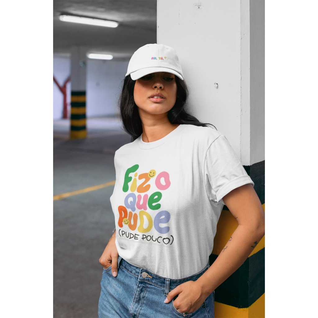 Camiseta Tshirt Fiz o que pude e pude pouco Feminina Frases Tendencia ...