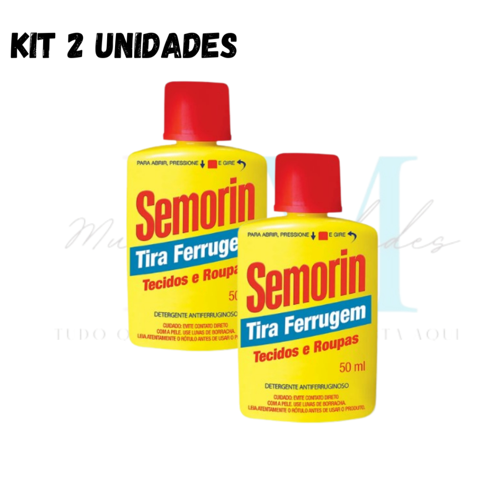 Kit 2 Unidades Semorin Tira Ferrugem 50 ml Detergente Antiferruginoso ...