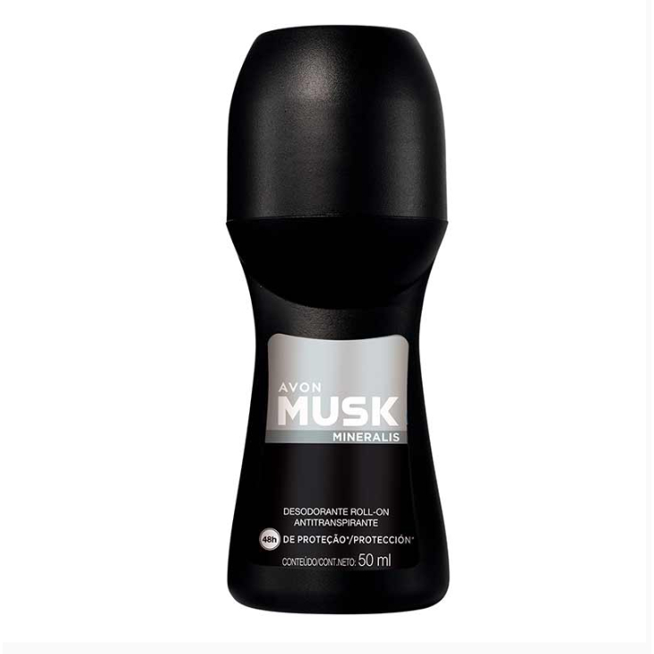 Desodorante Antitranspirante Masculino Musk Mineralis Roll-On 50ml Avon ...