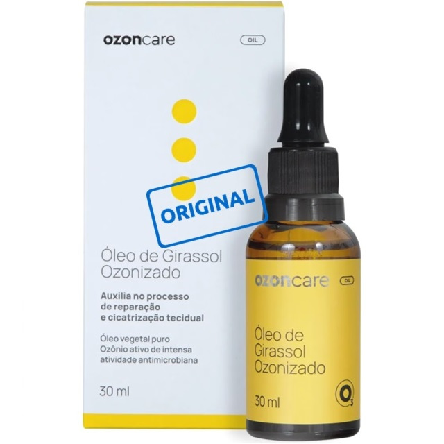 Óleo de Girassol puro Ozonizado Natural Vegano 30ml ozoncare psoríase ...