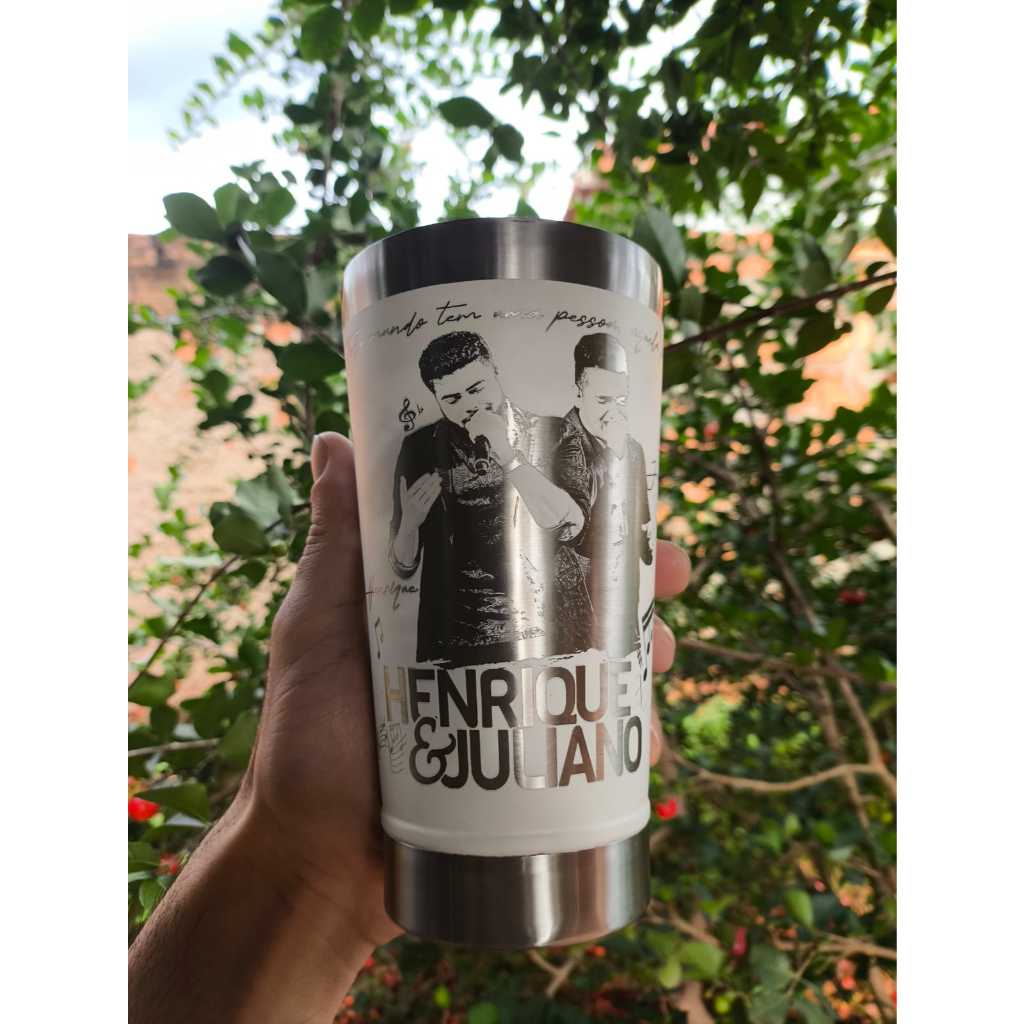 Copo Térmico Copo Personalizado Henrique e Juliano Aço Inox Com Tampa ...