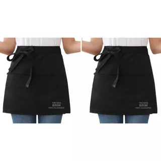 Kit 2 Aventais Cintura Brim Algodão com 2 Bolsos Liso Chef Cozinha Restaurante Evento foodtruck Bar