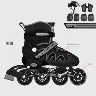 Patins Roller Inline Infantil Ajustável Com Luz De Led Com Kit Proteção Profissional Promoção