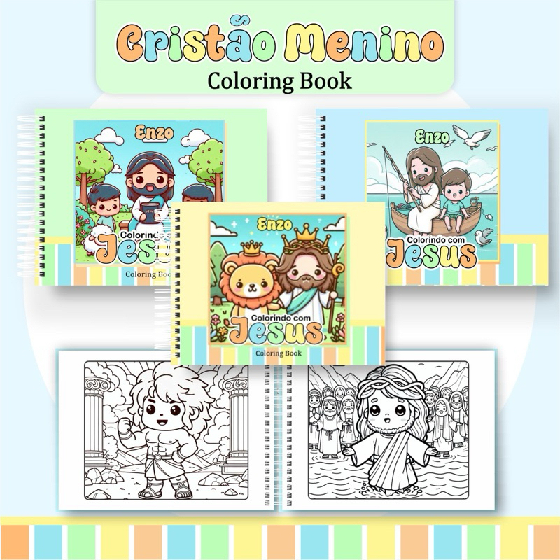 Livro de Colorir - CRISTÃO MENINO | estilo bobbie goods | Shopee Brasil