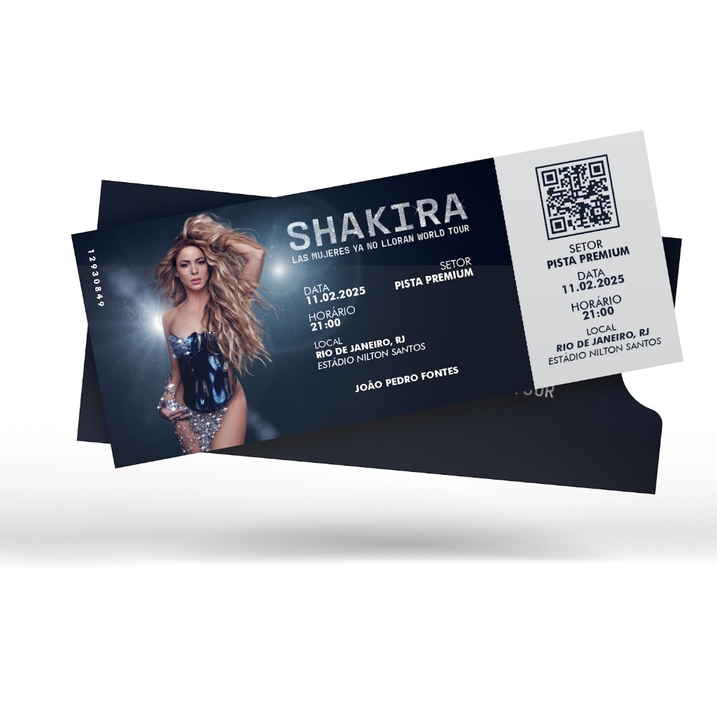 Ingresso Colecionável Shakira - Las Mujeres Ya No Lloran World Tour
