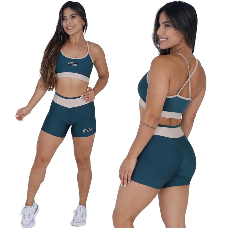 conjunto fitness 2 peças -zero transparência, suplex com elastano ...
