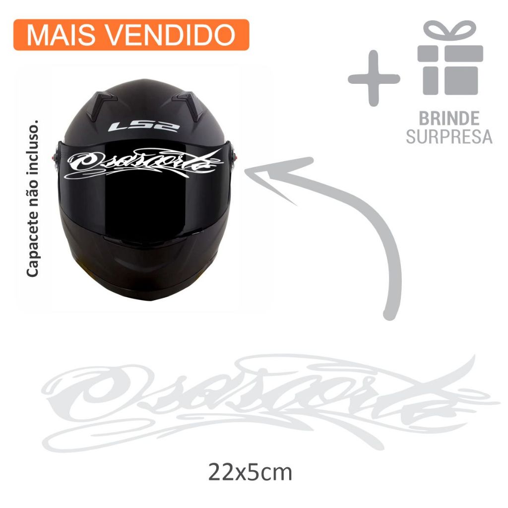 Adesivo Osascorte para viseira de capacete, paralama, moto, carro, bike ...
