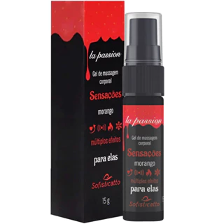 GEL DE MASSAGEM CORPORAL MORANGO SOFISTICATTO SENSAÇÕES MÚLTIPLOS EFEITOS