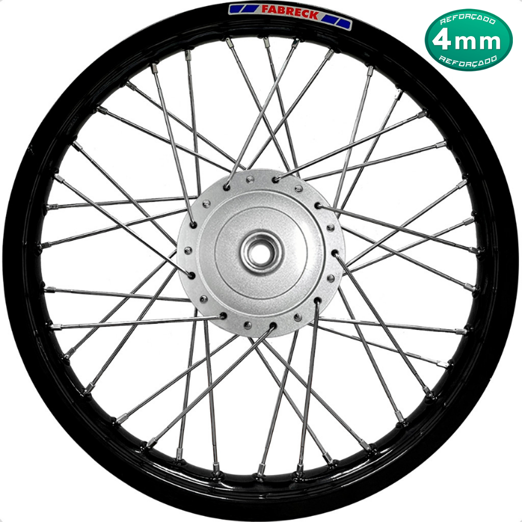 Roda Dianteira Montada Alumínio Preto Raio 4mm Titan 150 Fan 125 150 ...