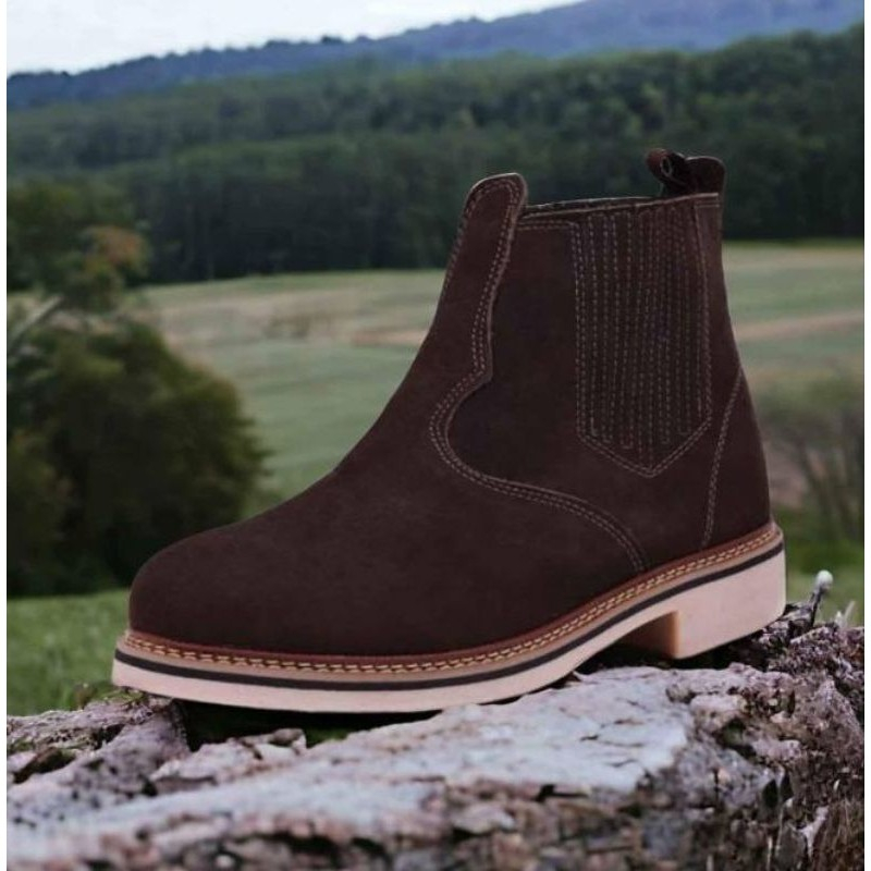 Bota Botina Rodeio Country Couro Legitimo Nobuck Nobre Argentino ...