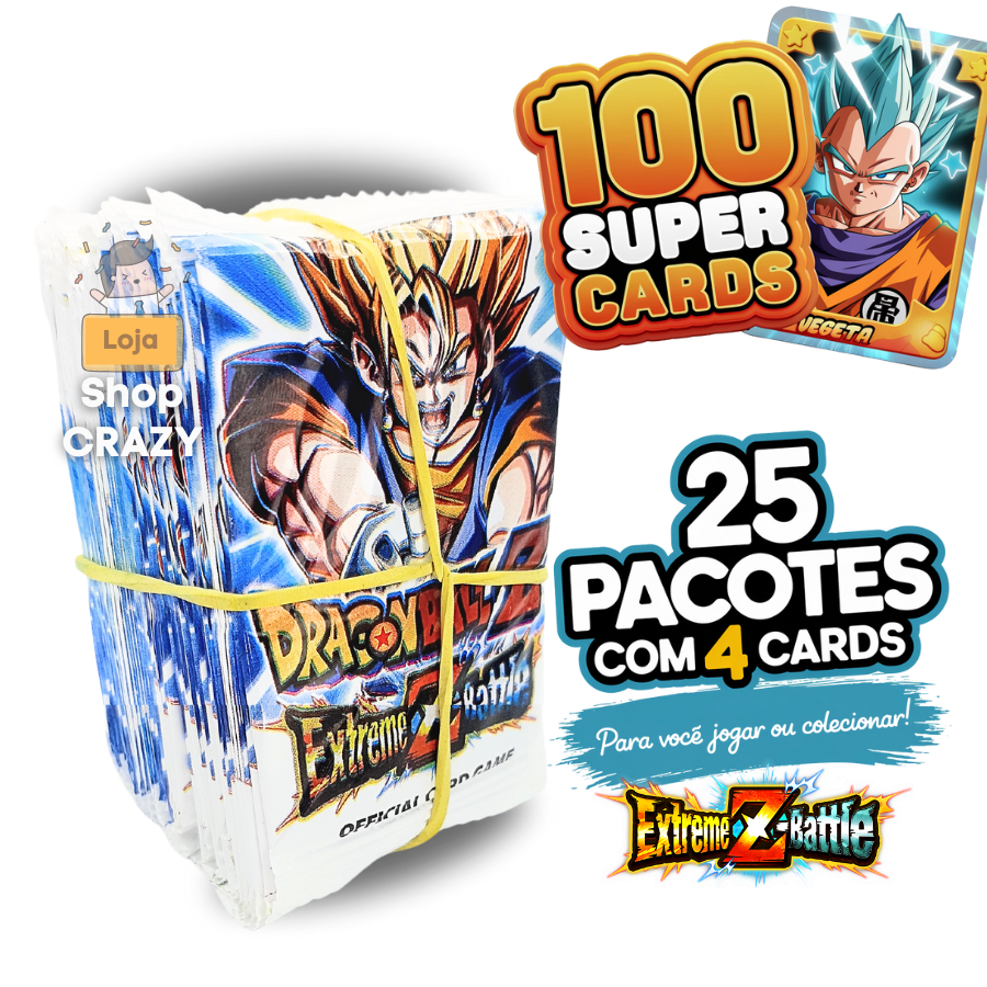 DRAGON BALL トレーディングカードセット 25 Pacotinhos DRAGON BALL | São 100 CARDS | Novos Cards 2025