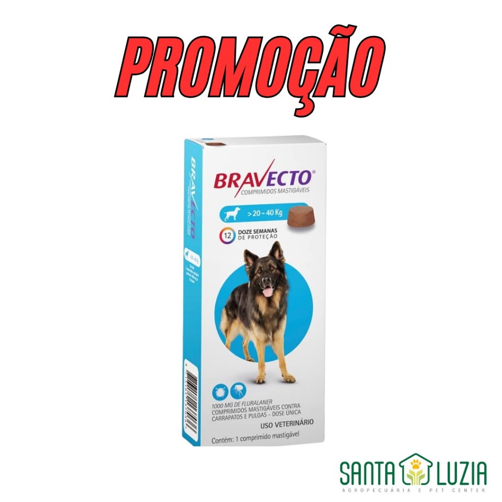 Bravecto 20 kg a 40 kg PROMOÇÃO | Shopee Brasil