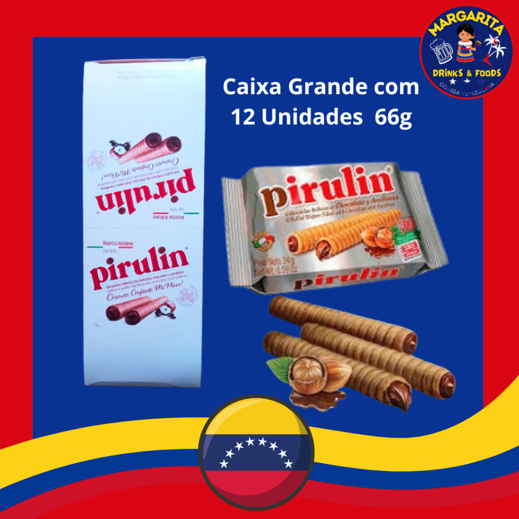 Pirulin Chocolate e Avelã Caixa Grande Com12 Unid 66g | Shopee Brasil
