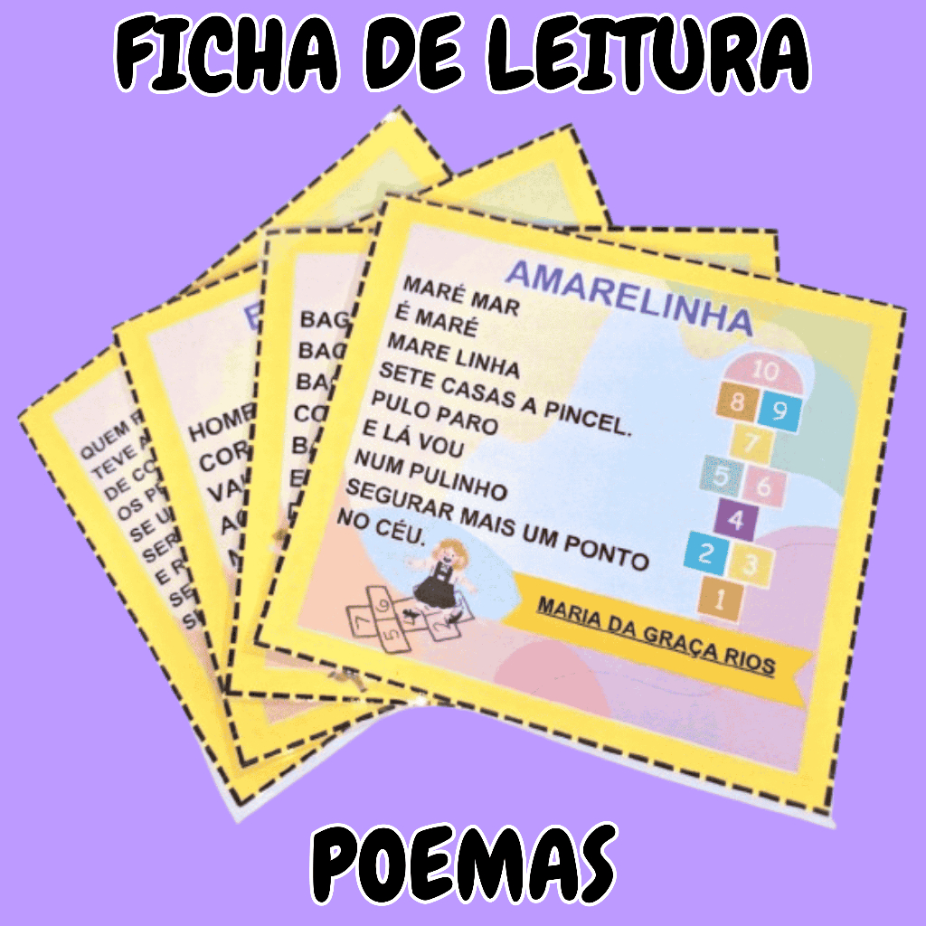 Ficha de Leitura - Poemas - Material Pedagógico - Artesanal - Produto ...