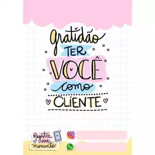 500 cartão agradecimento - 5 blocos com 100 folhas cada gratidao cliente mimo