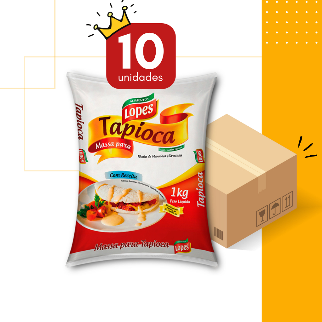 Kit c/ 10 - Tapioca pronta Lopes 1 Kg | Shopee Brasil