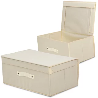 Kit 2 Caixas Organizadoras de Roupas Multiuso Calçados Cobertas TNT Premium Anti-Poeira