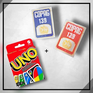 kit 1 uno 108 cartas e 2 jogos baralhos de papel 54 cartas cada