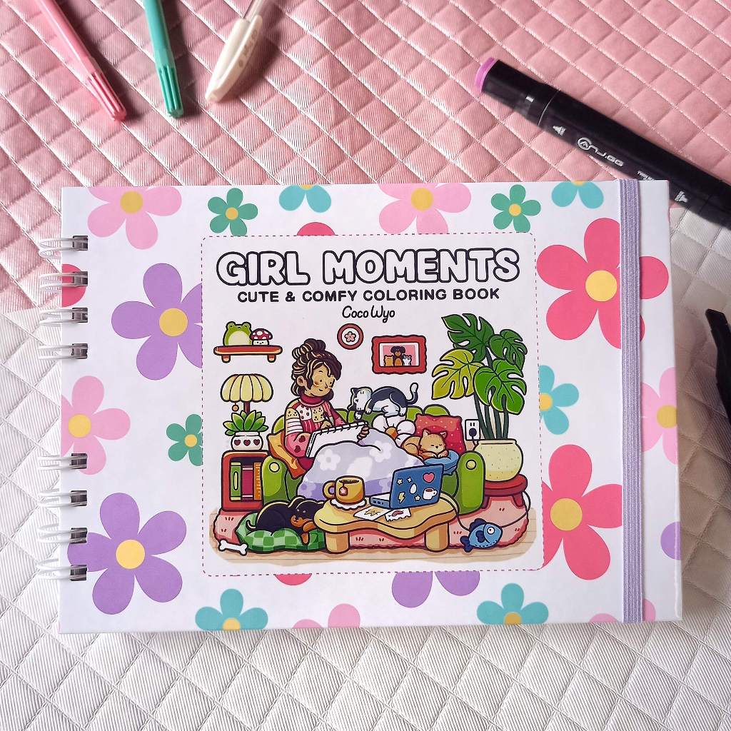 Livro de colorir Girl moments coloring book 180g 42 páginas | Shopee Brasil