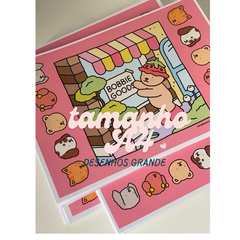 bobbie goods 100 folhas tamanho grande A4 soltas | Shopee Brasil