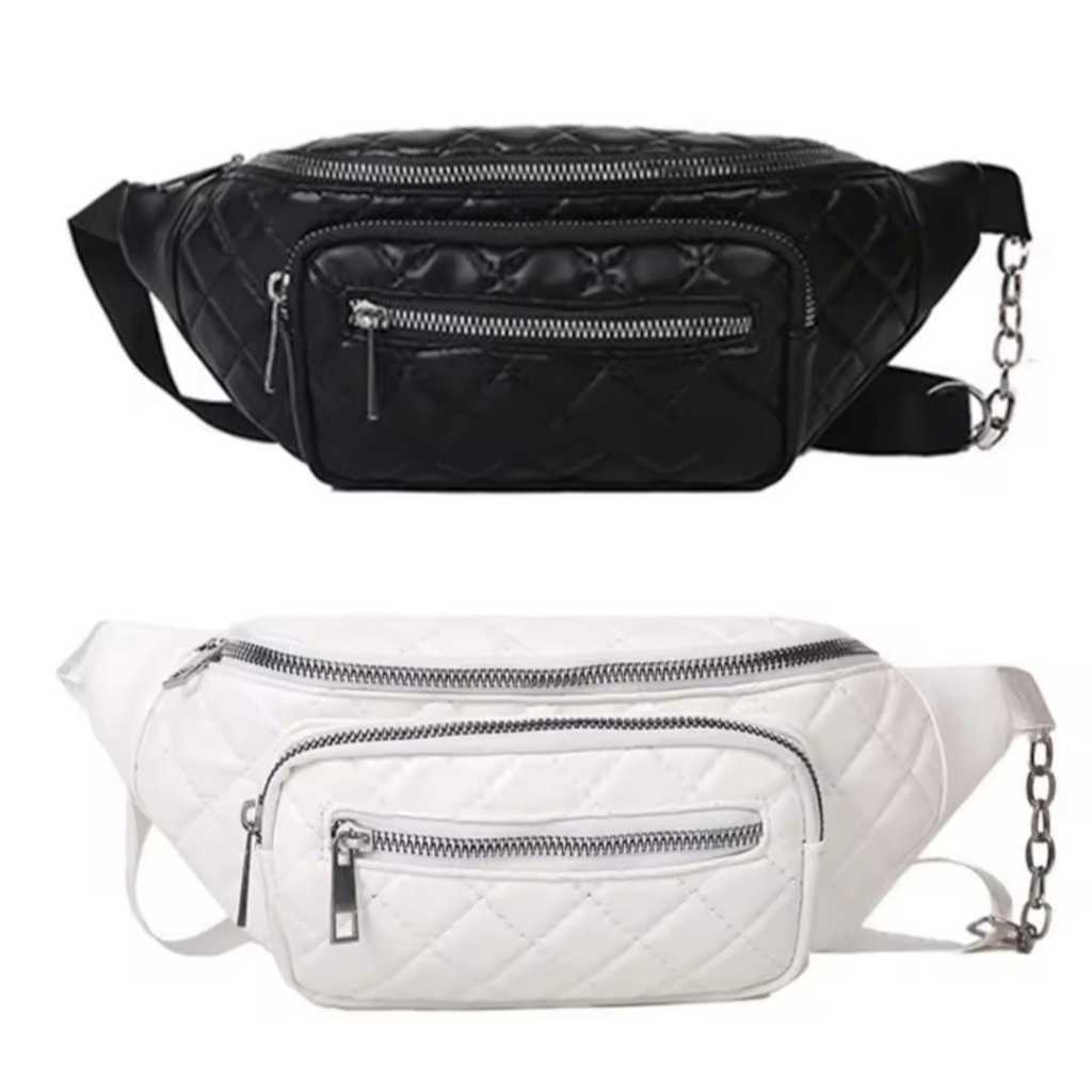 Bolsa Pochete de Ombro ou Lateral Feminina Couro Sintético com Corrente