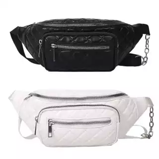 Bolsa Pochete de Ombro ou Lateral Feminina Couro Sintético com Corrente
