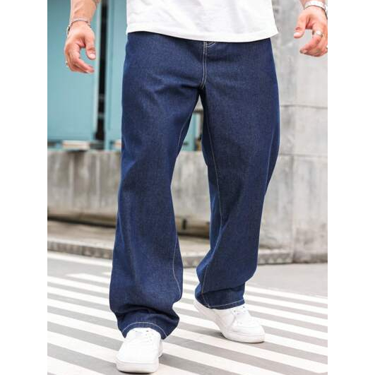 Calça Jeans Balão Grossa Masculina Boca Larga Oversized Estilosa ...