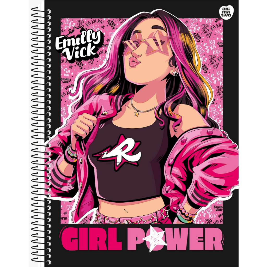 Caderno Capa Dura Emily Vick Universitário 80 Folhas 1 Matéria Youtuber ...